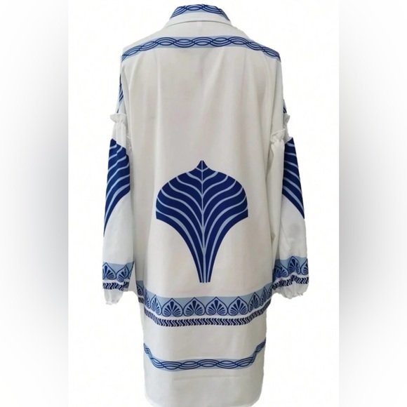 Stingray Cove Oversized Tropical Midi Loose Fit Summer Dress Swimsuit Coverup - Picture 2 of 7